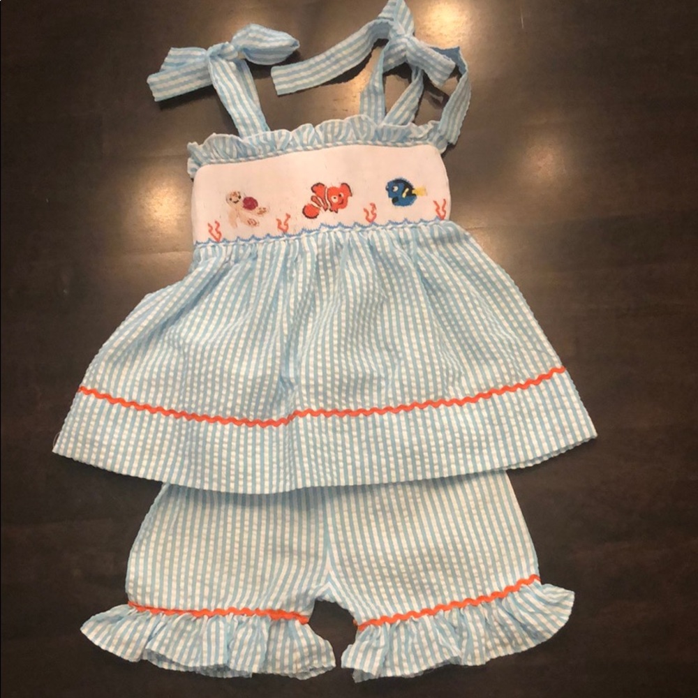 Finding Nemo themed smocked Short Set